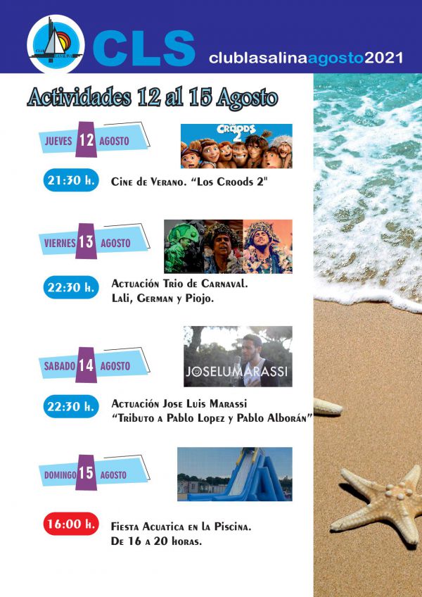 ACTIVIDADES DEL 12 AL 15 DE AGOSTO 2021