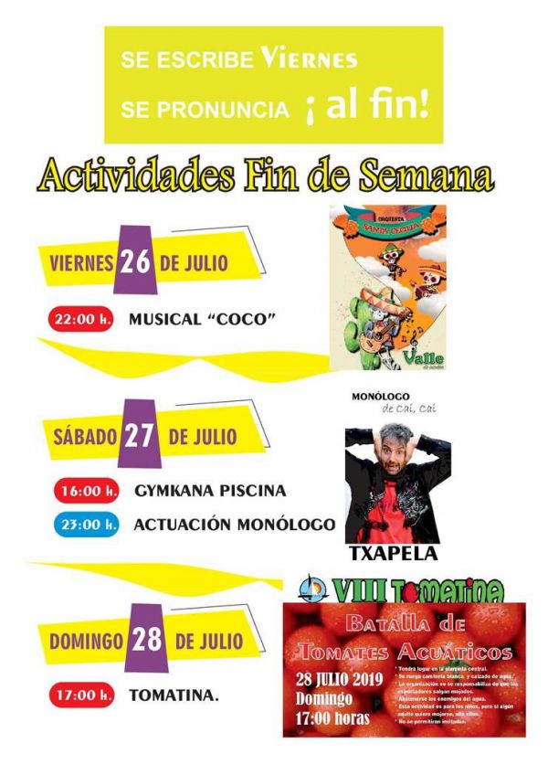 ACTIVIDADES 26-28/JULIO