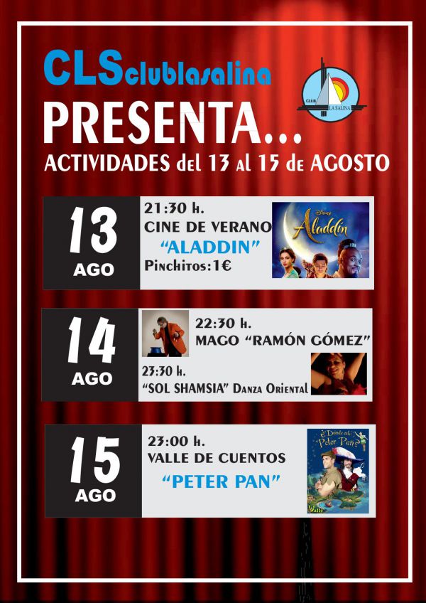 ACTIVIDADES 13 AL 15 DE AGOSTO