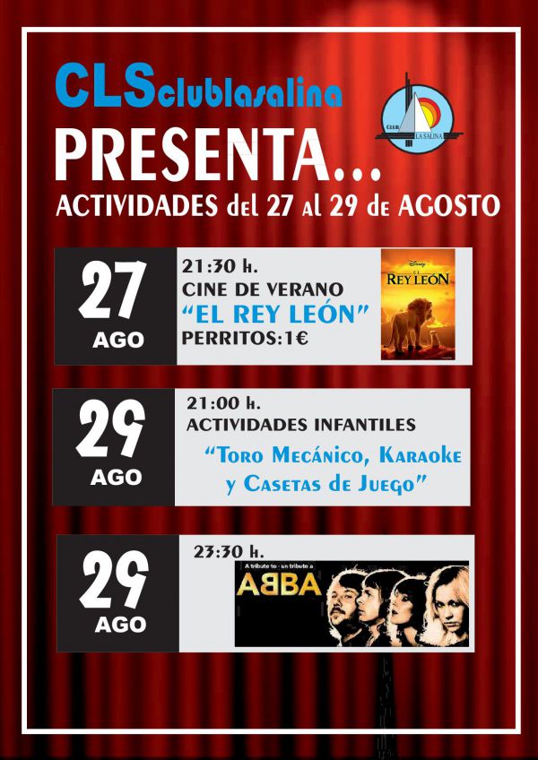 ACTIVIDADES 27-29 DE AGOSTO