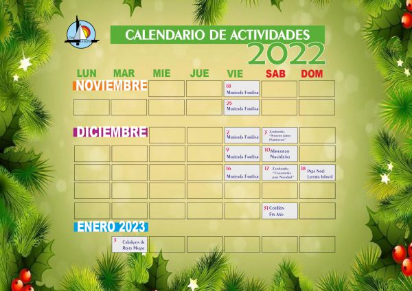 CALENDARIO FIESTAS NAVIDEÑAS