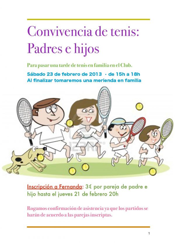 JORNADA DE CONVIVENCIA DE TENIS PADRES E HIJOS