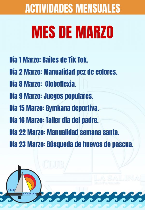 ACTIVIDADES CUARTO INFANTIL MARZO 2024