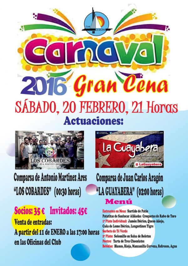 GRAN CENA DE CARNAVAL 2016