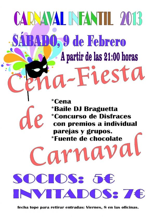 CENA-FIESTA INFANTIL DE DISFRACES