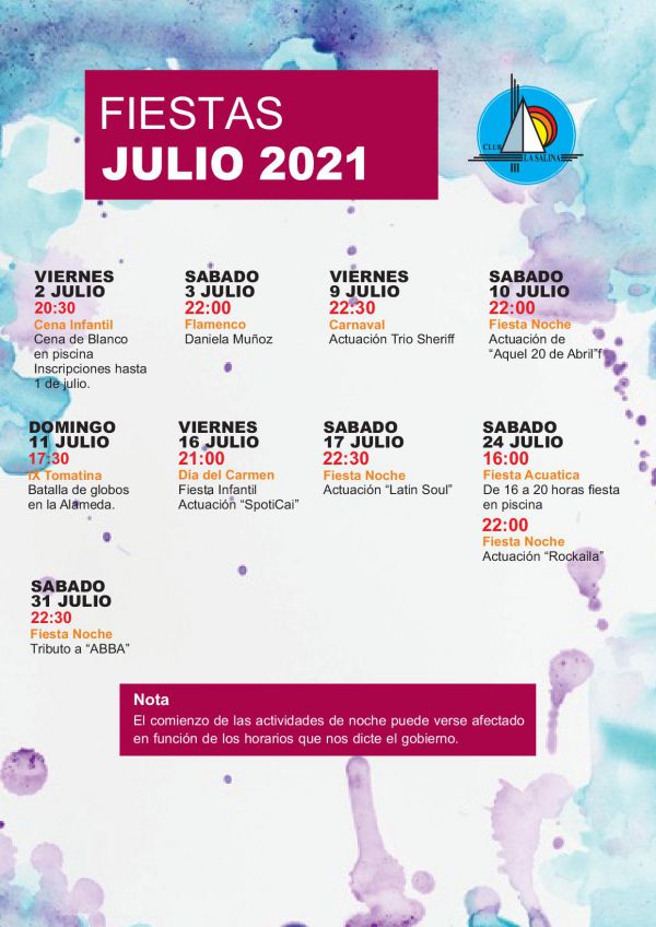 ACTIVIDADES JULIO 2021