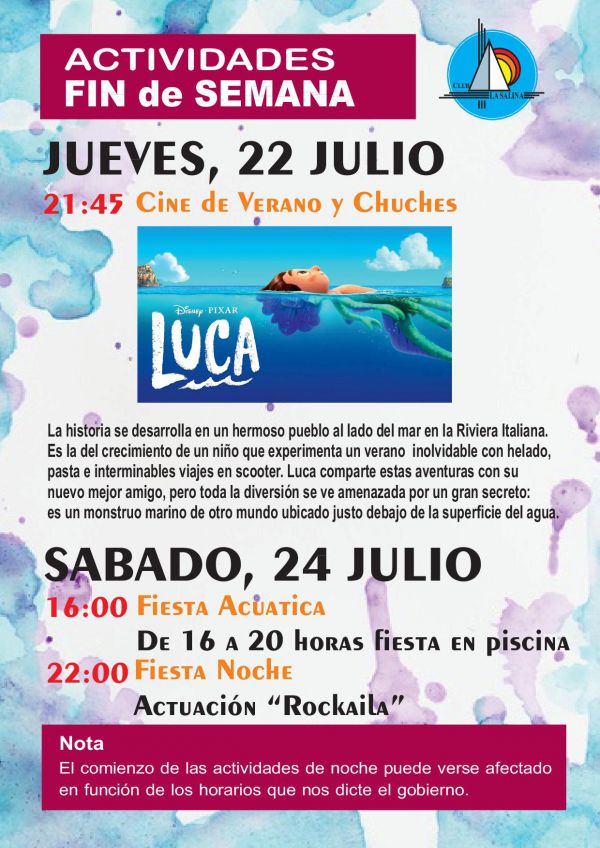 CINE DE VERANO Y OTRAS ACTIVIDADES