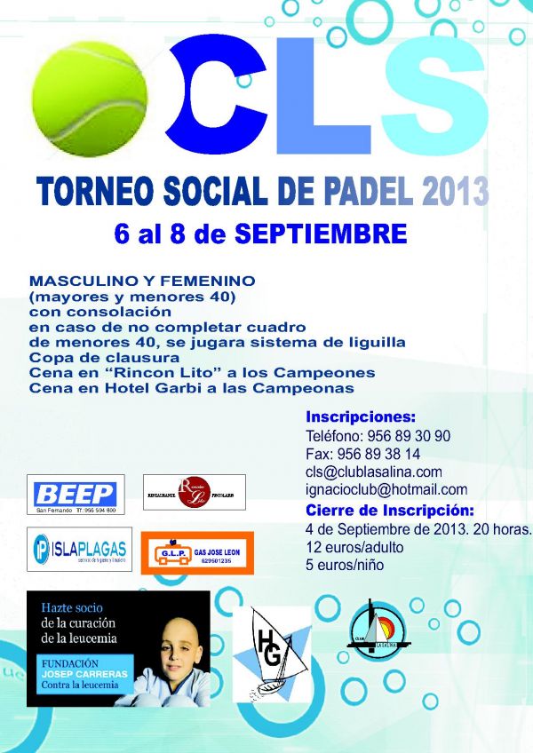 SOCIAL DE PADEL SEPTIEMBRE 2013