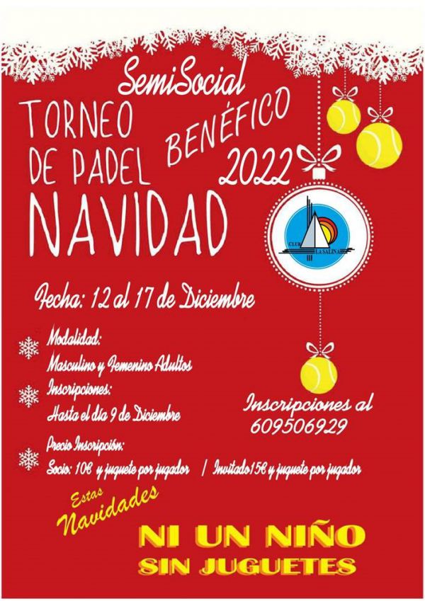 TORNEO BENEFICO PADEL NAVIDAD SEMISOCIAL