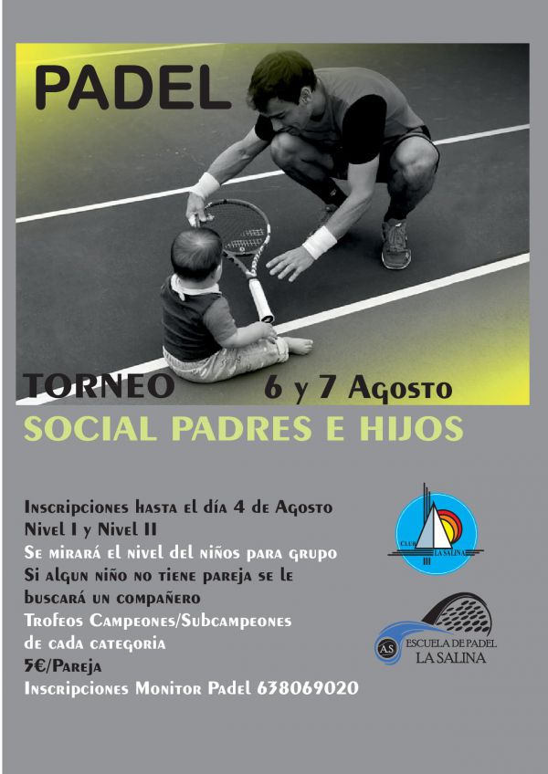 TORNEO SOCIAL PADEL PADRES E HIJOS