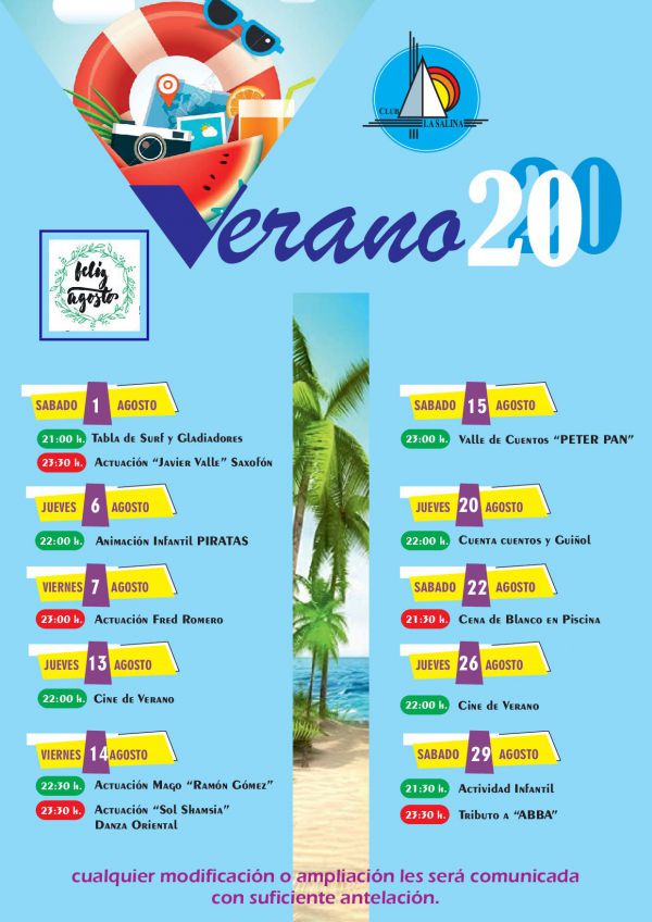 ACTIVIDADES AGOSTO 2020