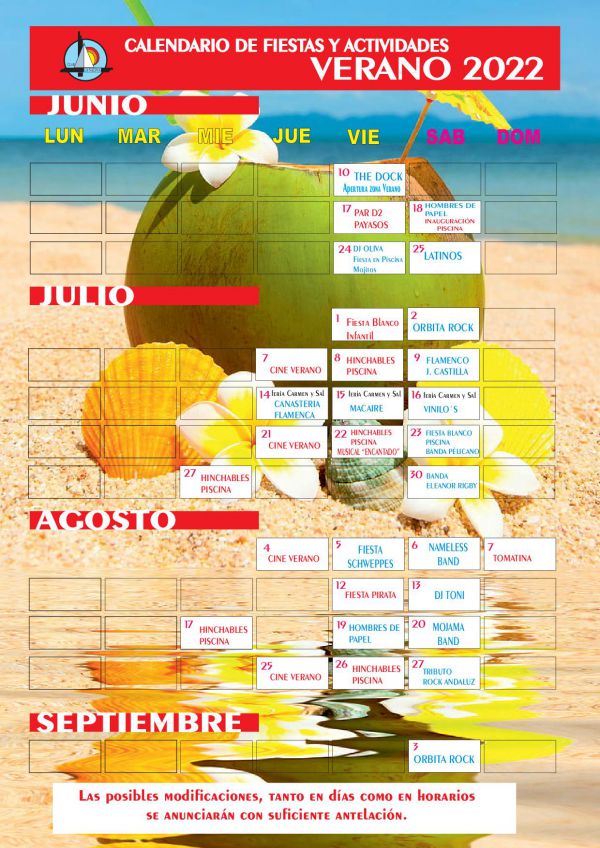 CALENDARIOS FIESTAS VERANO 2022