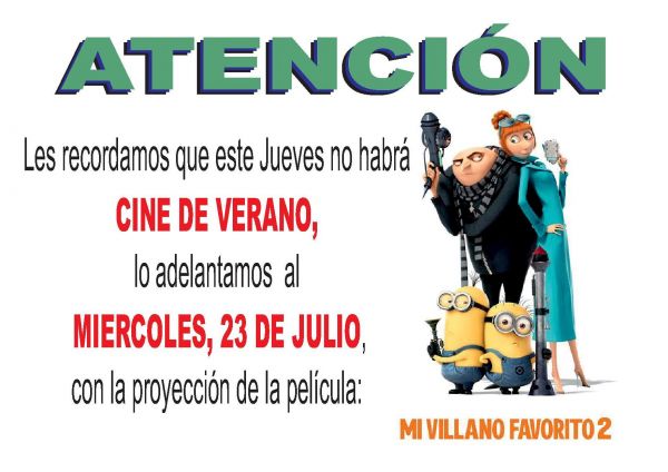 CINE DE VERANO Y PALOMITAS