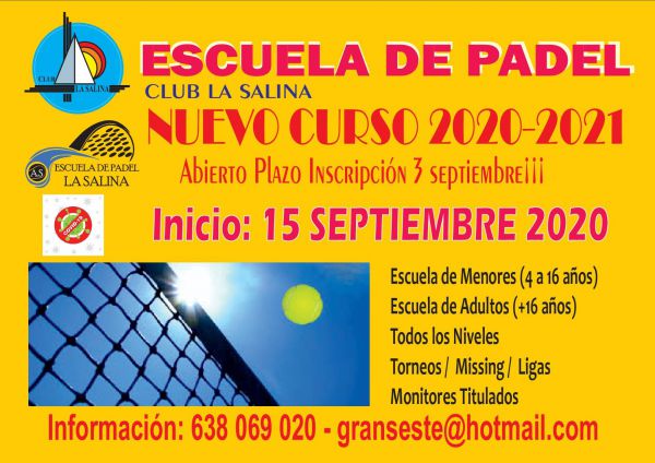 ESCUELA DE PADEL 2020-2021