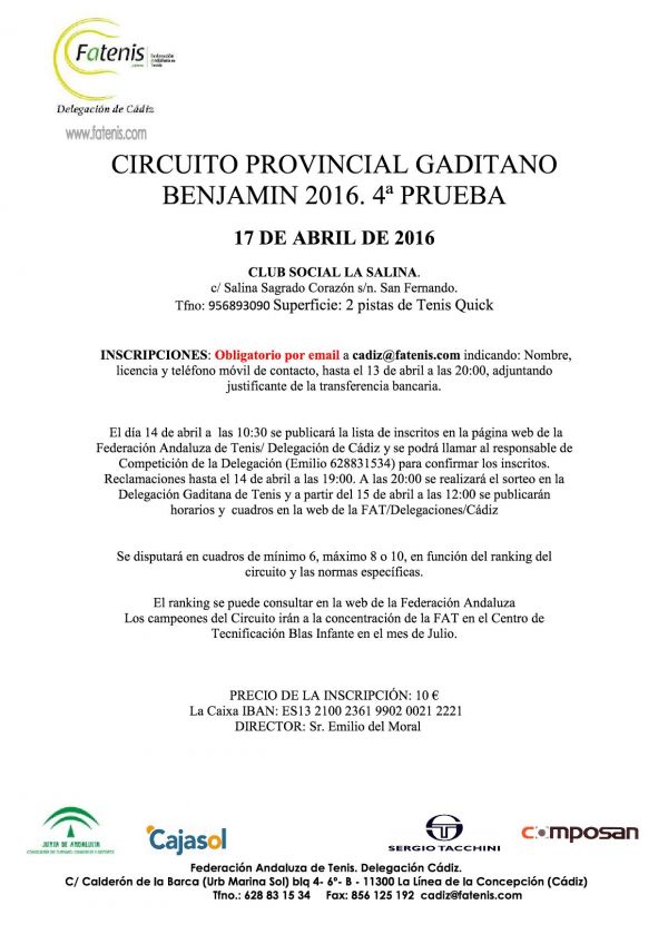 CIRCUITO PROVINCIAL TENIS BENJAMIN